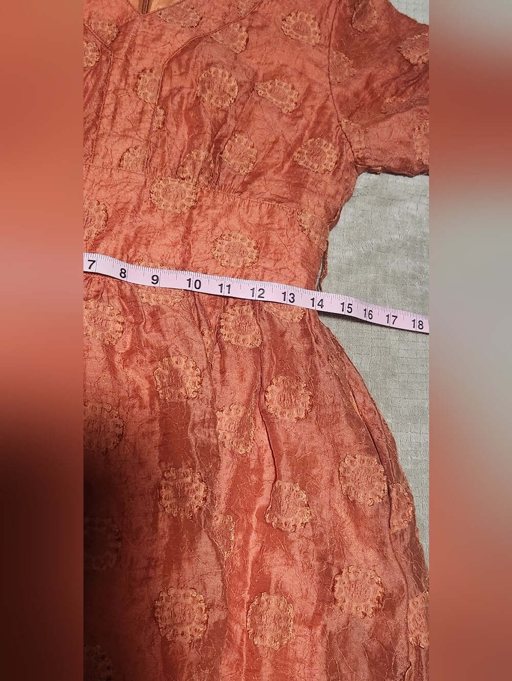 Salt Dress, Burnt Orange, Embroidered Flowers Size Small - Picture 5 of 6